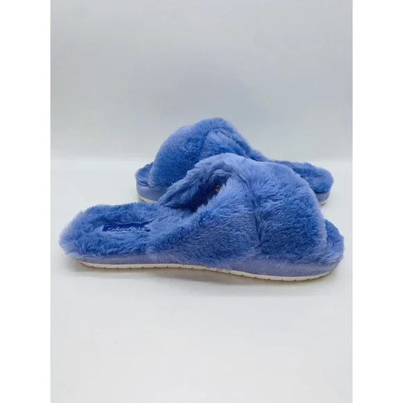 Skechers Women's Cozy Slide Furry Feels Faux Fur Slide Slippers Periwinkle 9.5M - Picture 9 of 11